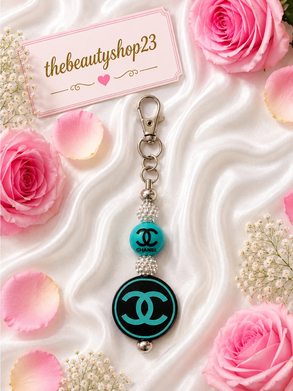 Handmade C C Tiffany Blue Boujee Bag Charm